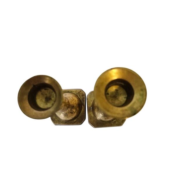 2 brass candlesticks,  6 inches. - Picture 2 of 3